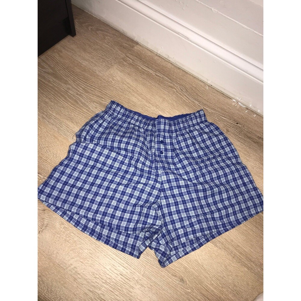 Blue plaid gingham shorts